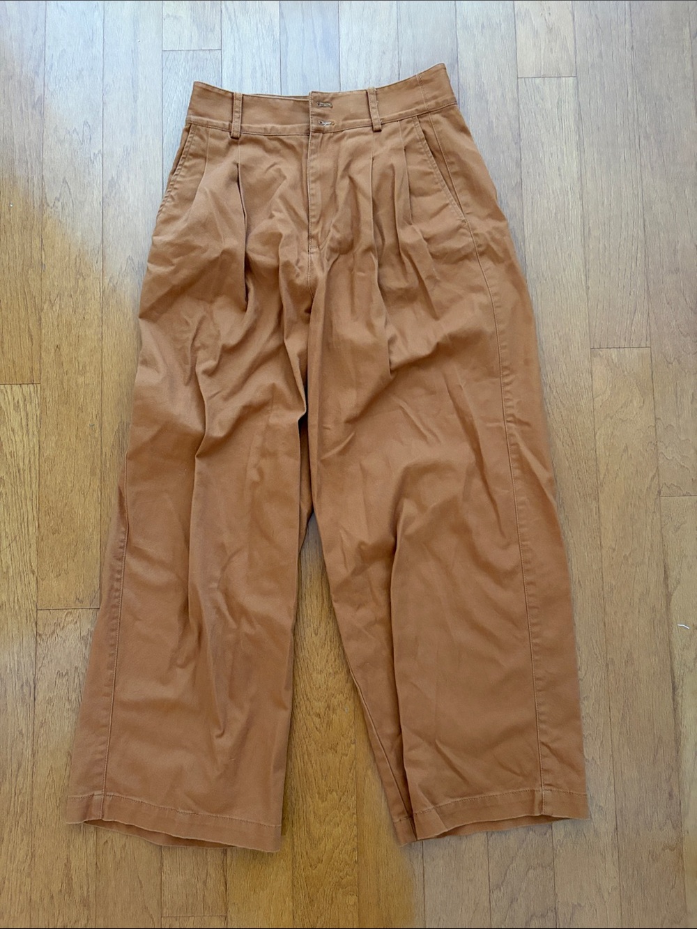 Madewell High-Waist Wide-Leg Pants in Rust